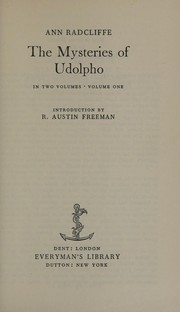 Front cover of The Mysteries of Udolpho, Vol. 1 of 2 by Ann Radcliffe