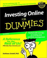 Cover of Investing online for dummies by Kathleen Sindell