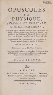 Front cover of Opuscules de physique, animale et v©♭g©♭tale by Lazzaro Spallanzani
