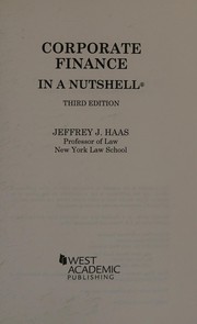 Cover of Corporate Finance in a Nutshell by Jeffrey Haas