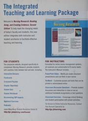 Cover of Nursing research by Janet Houser