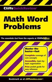 Cover of Math word problems by Karen L. Anglin