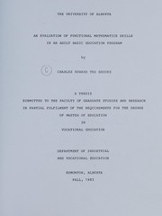Front cover of An evaluation of functional mathematics skills in an adult basic education program by Charles Edward Ted Brooks