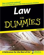 Cover of Law for dummies by John Ventura