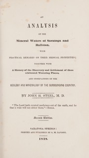 Front cover of An analysis of the mineral waters of Saratoga and Ballston by John H. Steel