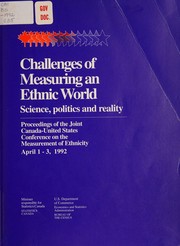 Front cover of Challenges of measuring an ethnic world by Joint Canada-United States Conference on the Measurement of Ethnicity (1992 Ottawa, Ont.)