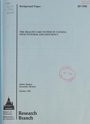 Cover of The health care system in Canada by Odette Madore