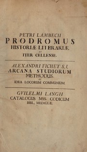 Front cover of Petri Lambecii Hamburgensis Prodromus historiae literariae, et Tabula duplex chronographica universalis by Lambeck, Peter