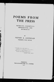 Front cover of Poems from the press by Henry A. Ashmead