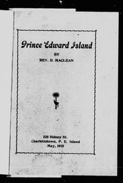 Cover of Prince Edward Island by D. MacLean