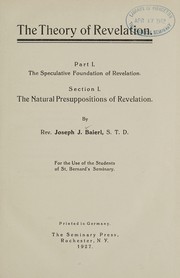 Front cover of The theory of revelation .. by Joseph J. Baierl