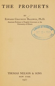 Cover of The prophets by Edward Chauncey Baldwin