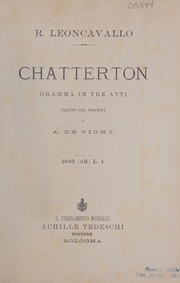 Cover of Chatterton by Ruggiero Leoncavallo