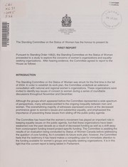 Cover of First report by Canada. Parliament. House of Commons. Standing Committee on the Status of Women