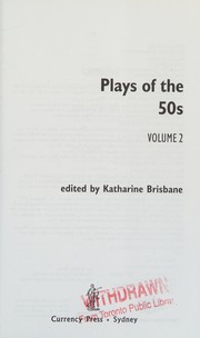 Cover of Plays of the 50s by Katharine Brisbane