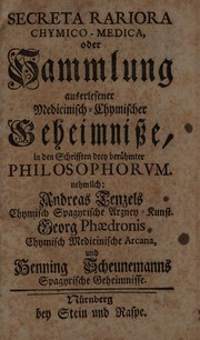 Front cover of Secreta rariora chymico-medica by Andreas Tentzel
