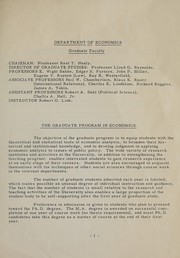 Front cover of Graduate curriculum and degree requirements in economics by Yale University. Department of Economics