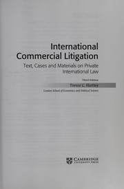 Front cover of International Commercial Litigation by Trevor Hartley