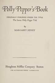 Front cover of Polly Pepper's book by Margaret Sidney