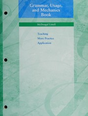 Front cover of Grammar, Usage, and Mechanics Book -- Grade Eight by McDougal Littell