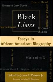 Cover of Black lives by James L. Conyers