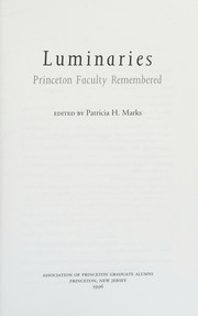 Cover of Luminaries by Patricia H. Marks