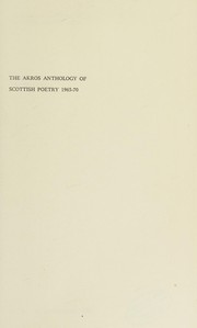 Front cover of The Akros anthology of Scottish poetry, 1965-70 by Duncan Glen