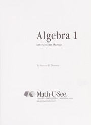 Front cover of Algebra 1 Instruction Manual by Steven P. Demme
