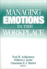 Front cover of Managing Emotions in the Workplace by Neal M. Ashkanasy
