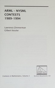 Front cover of ARML-NYSML contests 1989-1994 by Lawrence Zimmerman