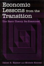 Front cover of Economic lessons from the transition by Daniel R. Kazmer