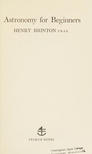 Cover of Astronomy for beginners by Henry Brinton