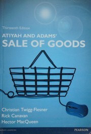 Front cover of Atiyah and Adams' Sale of Goods by Rick Canavan