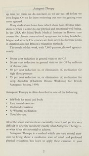 Cover of Autogenic therapy by Jane Bird