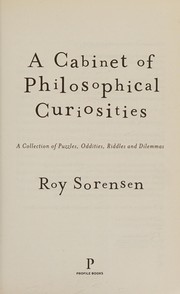 Front cover of Cabinet of Philosophical Curiosities by Roy Sorensen