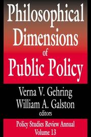 Front cover of Philosophical Dimensions of Public Policy by William Galston