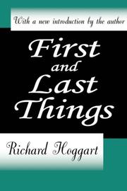Cover of First and last things by Richard Hoggart