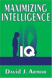 Cover of Maximizing Intelligence by David Armor