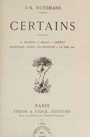 Front cover of Certains by Joris-Karl Huysmans