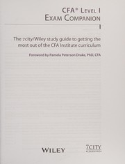 Front cover of CFA Level I Exam Companion by 7city Learning Staff