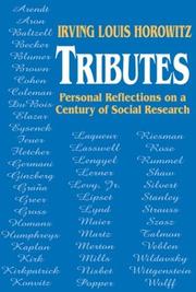 Cover of Tributes by Irving Louis Horowitz