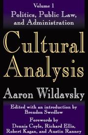 Cover of Cultural analysis by Aaron B. Wildavsky