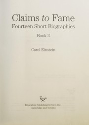 Cover of Claims to fame by Carol Einstein