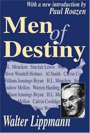 Front cover of Men of destiny by Walter Lippmann