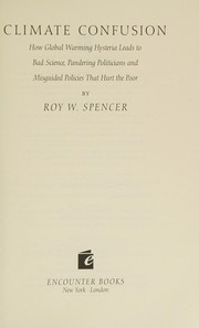 Cover of Climate confusion by Roy W. Spencer