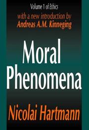 Front cover of Moral phenomena by Nicolai Hartmann