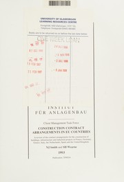 Cover of Construction contract arrangements in EU countries by N. J. Smith