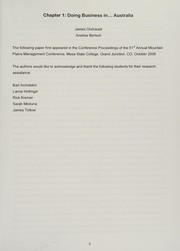 Front cover of Doing Business in... Vol. 1 by Andrew Bertsch