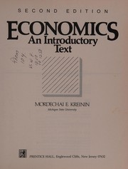 Front cover of Economics, an introductory text by Mordechai Elihau Kreinin