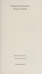 Cover of Ereignis Technik by Wolfgang Schirmacher